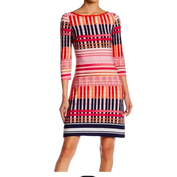 EIiza J Multicolor Geometric Print Shift Dress - Picture 11 of 12